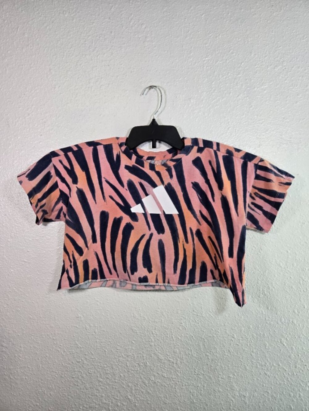 Adidas Tie-Dye Tiger Striped Crop Top